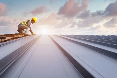 steel worker on roof